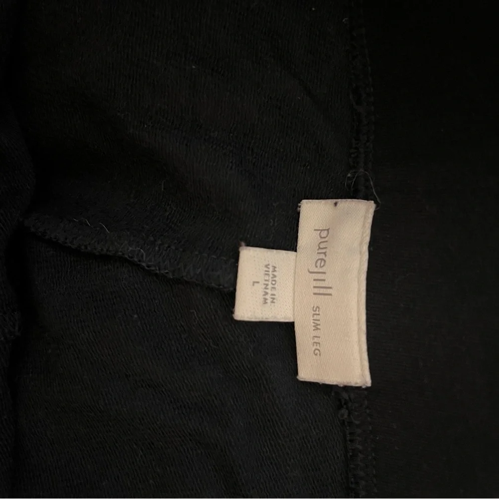 J Jill Stretch Pants leisure athletic travel comfy black Sz L